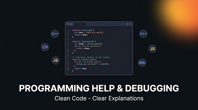 do cpp csharp javascript and sql programming tasks and debugging
