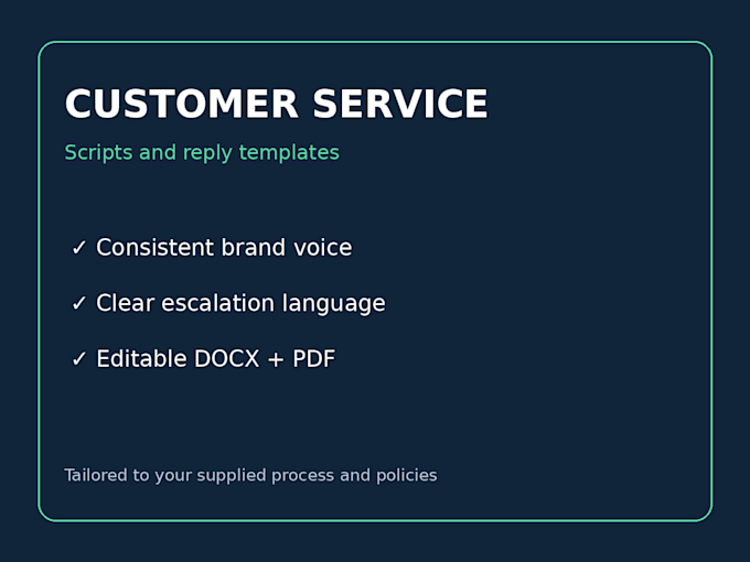 write customer service scripts and reply templates