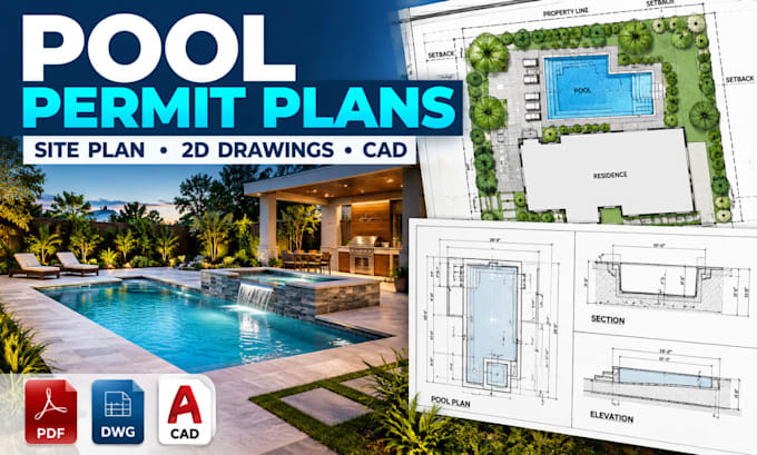 draft pool permit plans site plans and swimming pool drawings