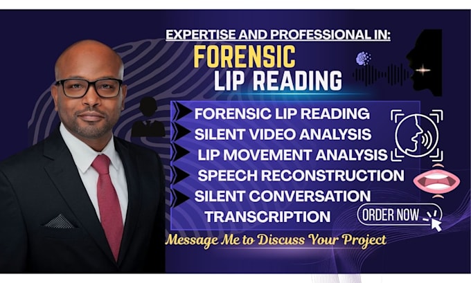 do forensic lip reading, audio to text, audio transcription