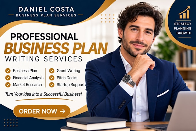 write and design a business plan with financials for startup