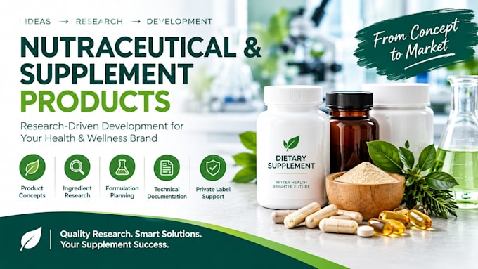develop nutraceutical and dietary supplement product concepts