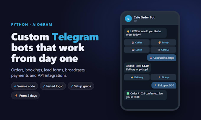 build a custom telegram bot in python