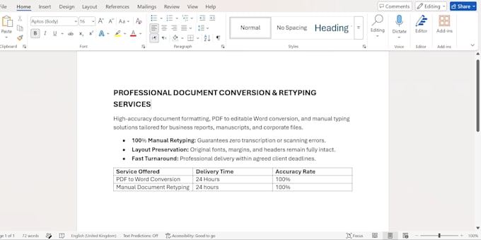 retype documents, convert PDF to word