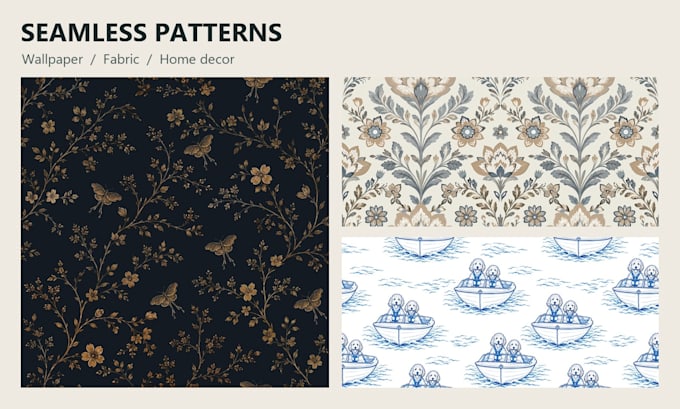 create custom seamless patterns for wallpaper and fabric