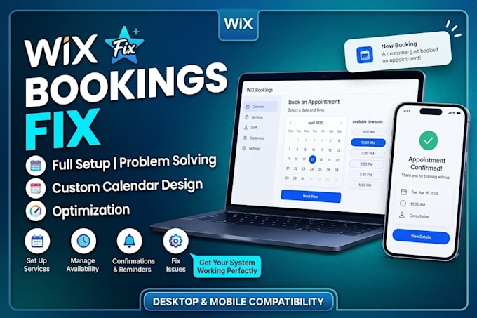 set up wix bookings, services, calendars and appointment scheduling