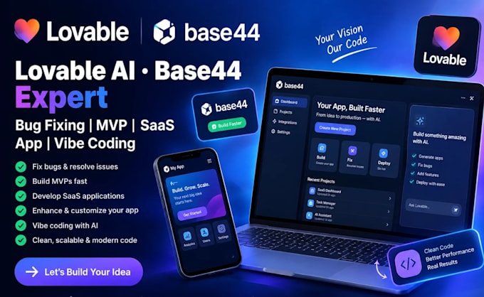 fix lovable ai base44 expert base44 bug fixing mvp saas base44 app vibe coding
