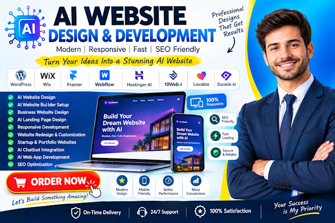 design and build an ai website design responsive ai and landing page