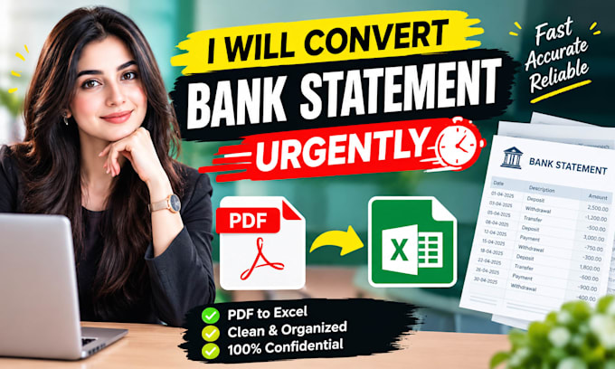 reconcile bank statement PDF to editable format