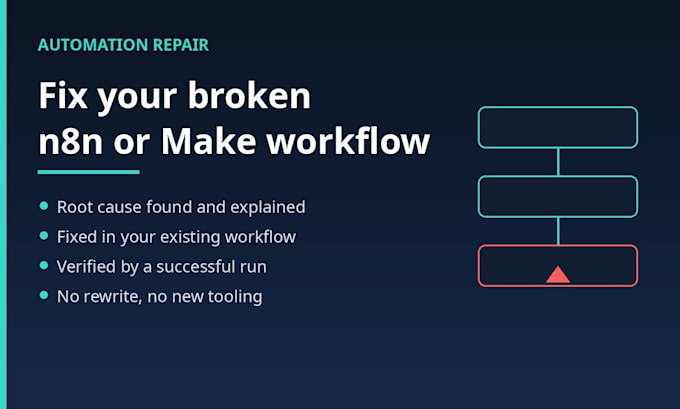 fix a broken n8n or make automation workflow