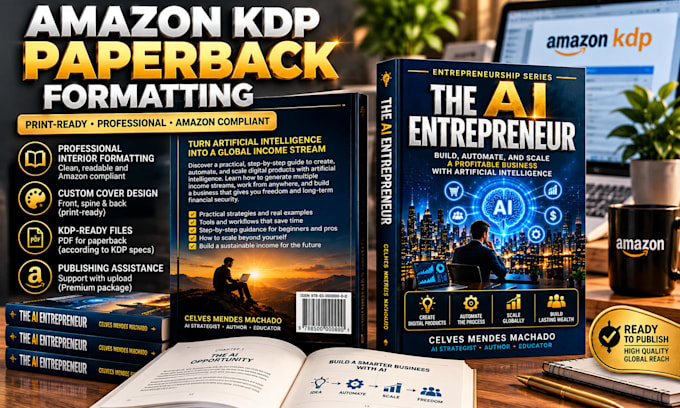 format your paperback book and design a print ready cover for amazon KDP