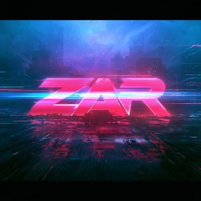 create a neon synthwave cyberpunk logo for your brand