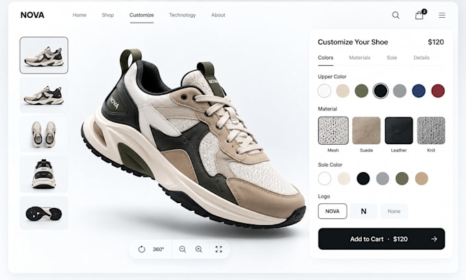 build an interactive 3d product showcase or configurator with threejs