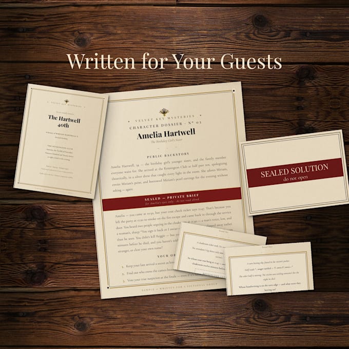write a custom mystery game script for your party or team