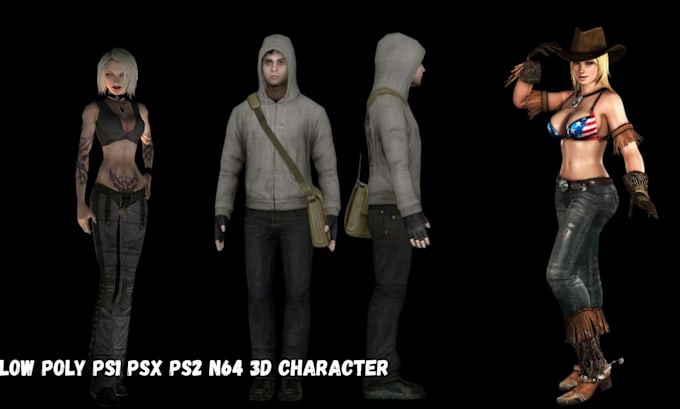 model retro low poly 3d character stylized 3d low poly model ps1 ps2 n64 psx