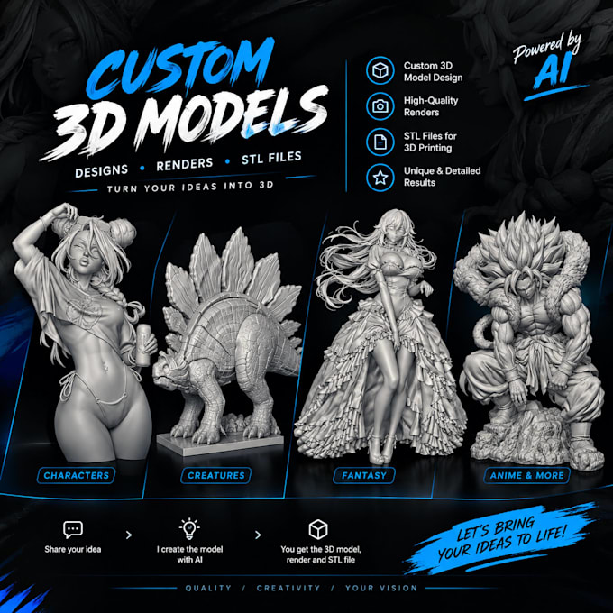 create 3d models and stl files using ai