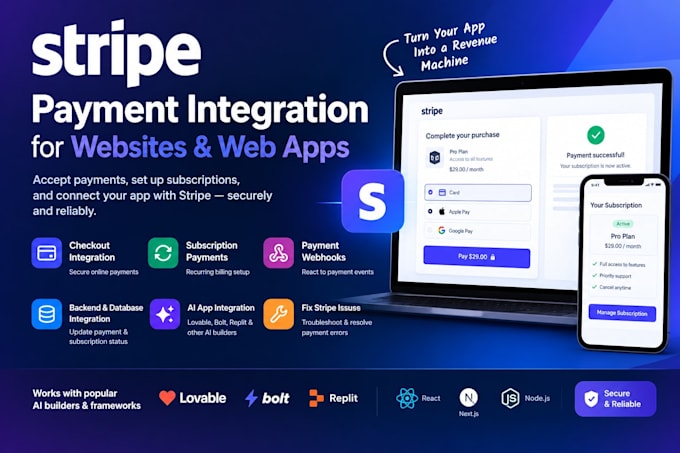 integrate stripe payments and subscriptions into your web app
