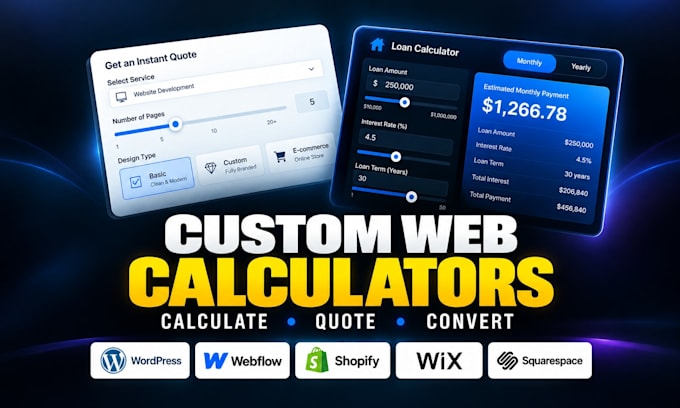 build custom web calculator pricing tool and quote estimator