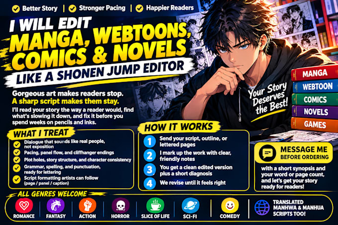 edit and scriptdoctor your manga, webtoon, and comic