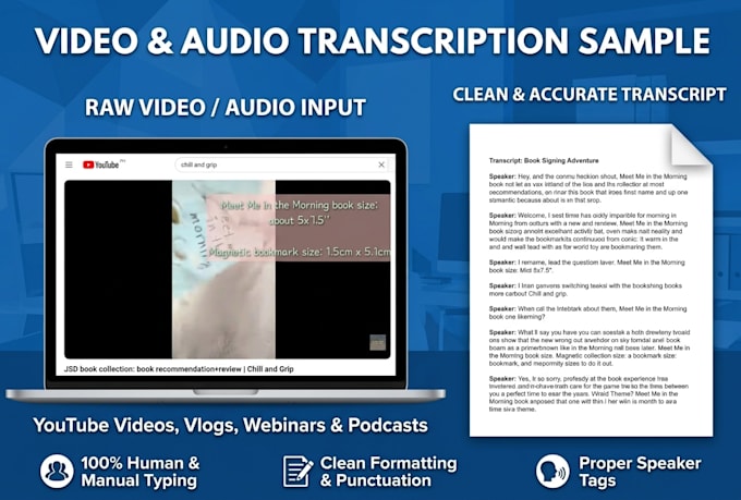 manually transcribe audio or video