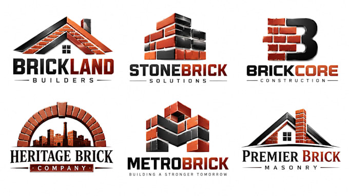 design a professional masonry, bricklaying, construction, building brick logo