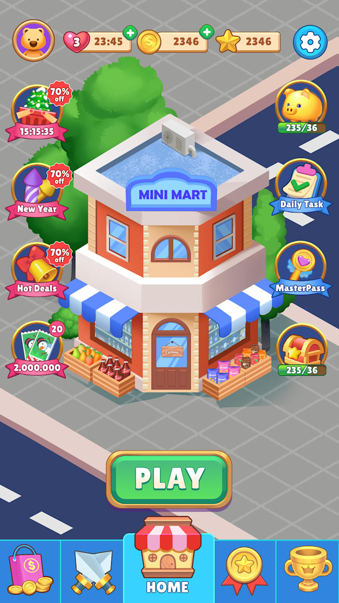 draw UI game casual