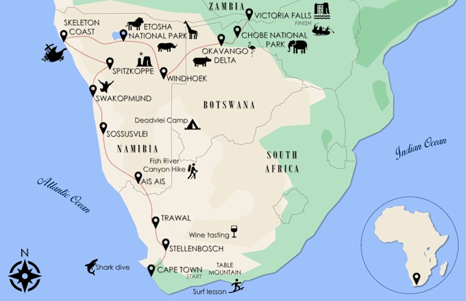 create a custom travel map illustration for your trip