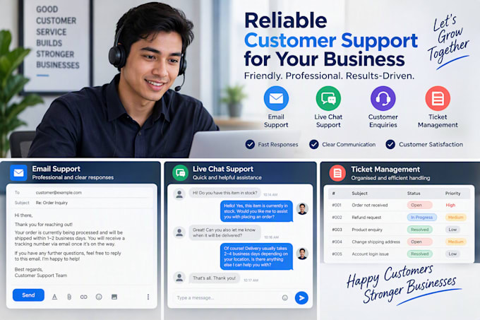 provide professional email and live chat customer support