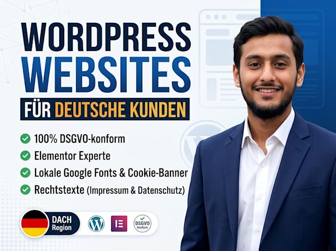 build a modern german wordpress website with elementor and dsgvo