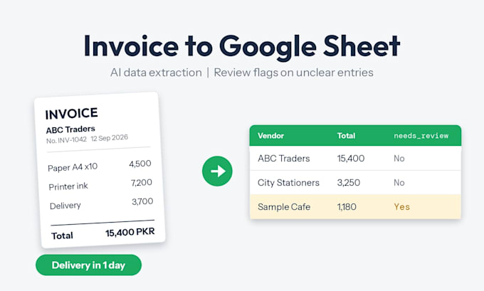 extract invoice and receipt data into google sheets using ai