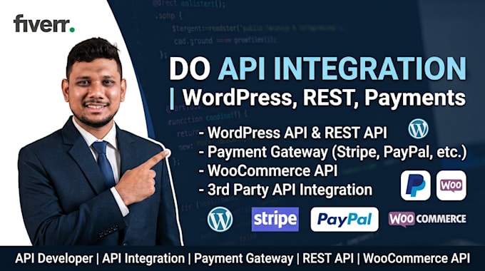 do API integration, wordpress API, payment gateway and rest apis