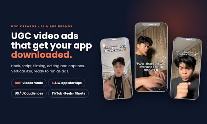 create ugc video ads for your ai app, saas or mobile app