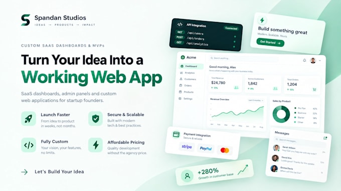 build a custom saas dashboard and mvp web app