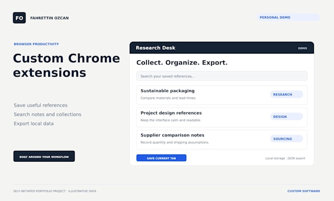 develop a custom chrome extension for your workflow