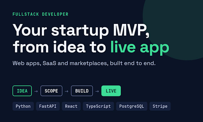 build your startup mvp as a fullstack web developer