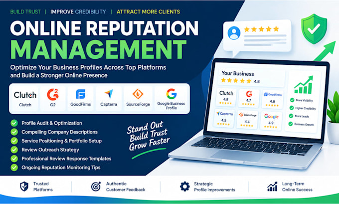 manage and improve your clutch g2 goodfirms capterra ORM designrush fb