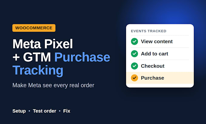 set up meta pixel and GTM purchase tracking for woocommerce
