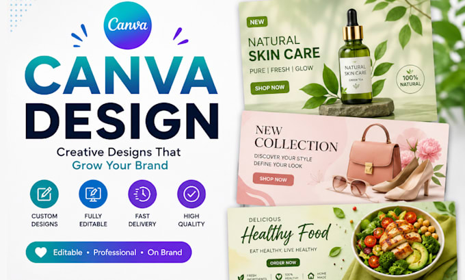 creat custom canva designs for business social media