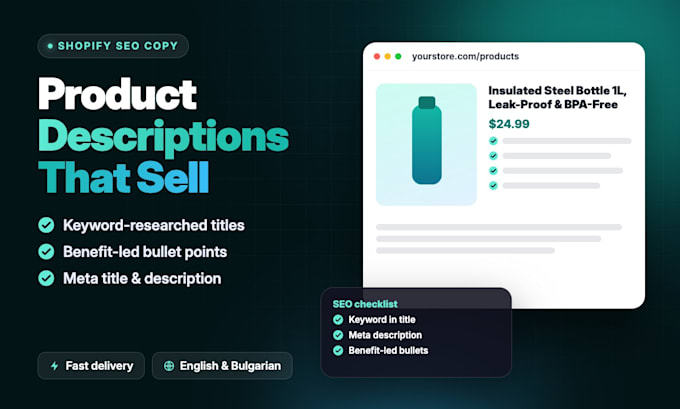 write SEO shopify product descriptions that convert
