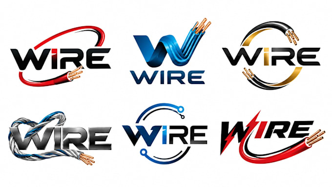 design a professional electrical wiring, cable electrician, electronic wire logo