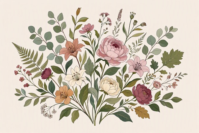 design artistic plant illustrations for packaging and prints