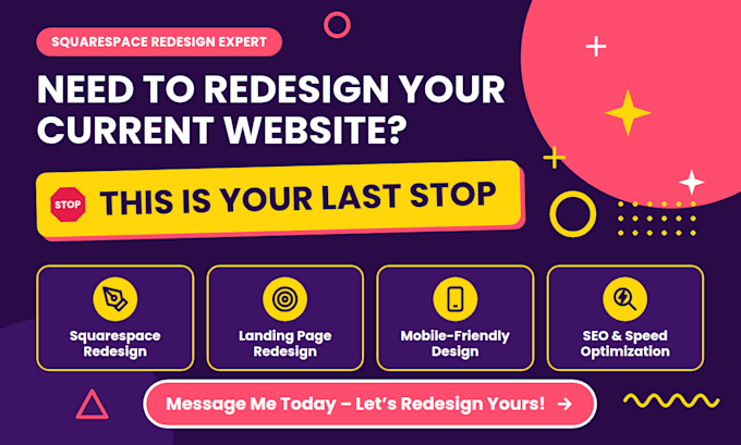 redesign squarespace website, landing page redesign, squarespace development