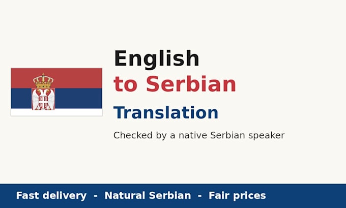 translate english to serbian, checked by a native speaker