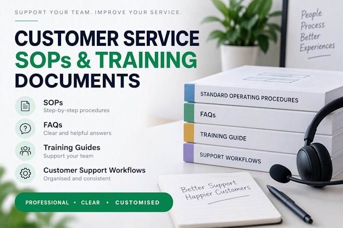create customer service sops faqs and training documents