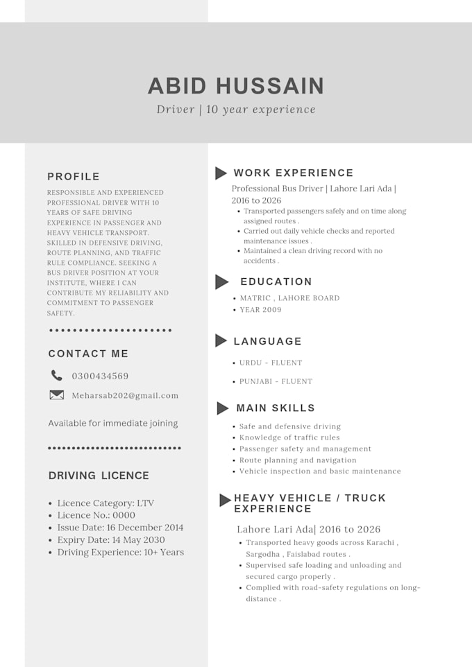 design a professional CV or resume in canva