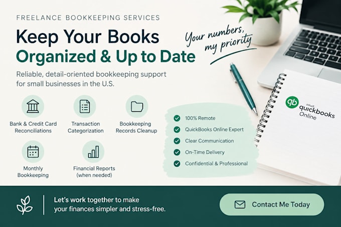 freelance bookkeeping support quickbooks online