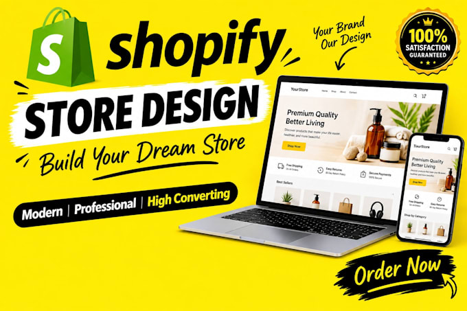 design a professional shopify store with premium branding and customization