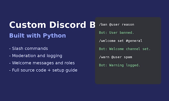 build a custom discord bot for your server using python