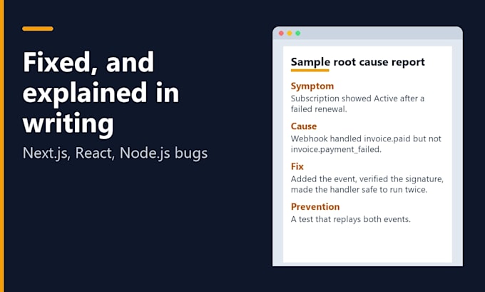 fix next js react and node js bugs with root cause diagnosis