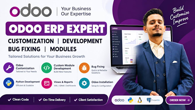 customize, develop, and fix bugs in odoo and odoo website